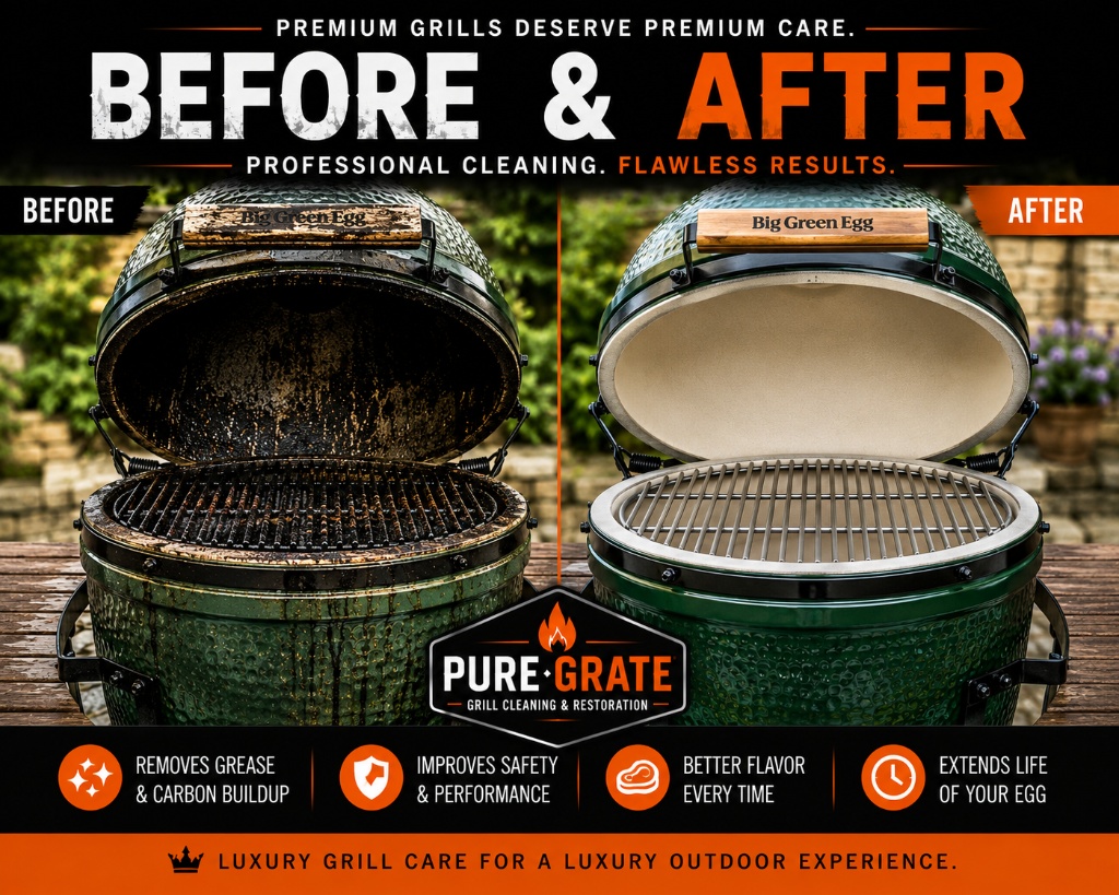 Big Green Egg cleanout proof by Pure Grate
