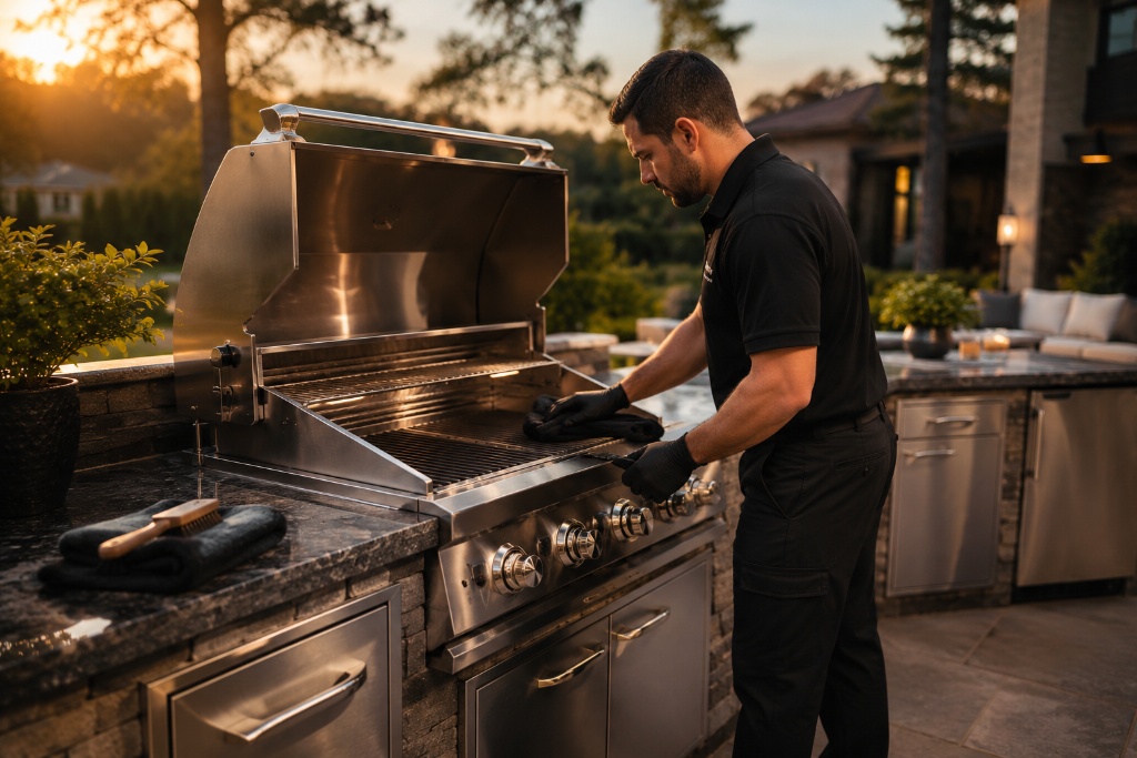 Grill Cleaning service detail from Pure Grate outdoor appliance care
